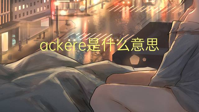 ackere是什么意思 ackere的中文翻译、读音、例句