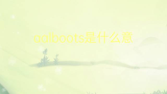 aalboots是什么意思 aalboots的中文翻译、读音、例句