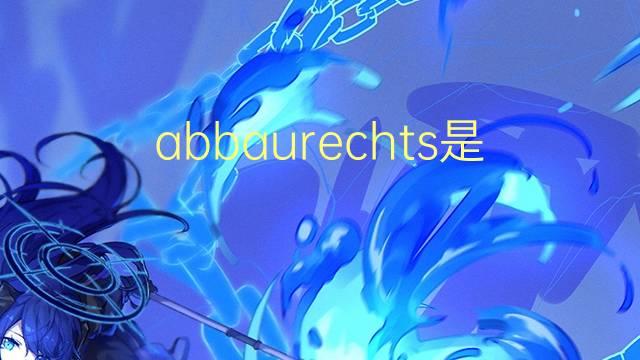 abbaurechts是什么意思 abbaurechts的中文翻译、读音、例句