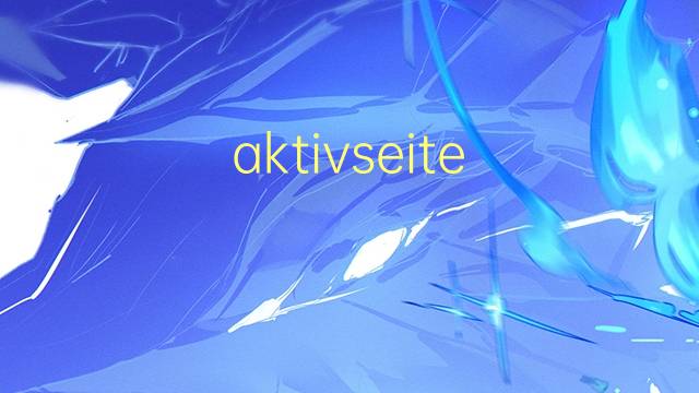 aktivseite der bilanz是什么意思 aktivseite der bilanz的中文翻译、读音、例句