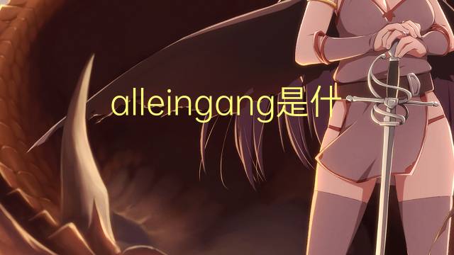 alleingang是什么意思 alleingang的中文翻译、读音、例句