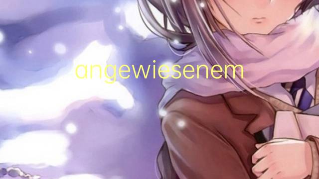 angewiesenem是什么意思 angewiesenem的中文翻译、读音、例句