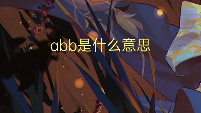 abb是什么意思 abb的中文翻译、读音、例句