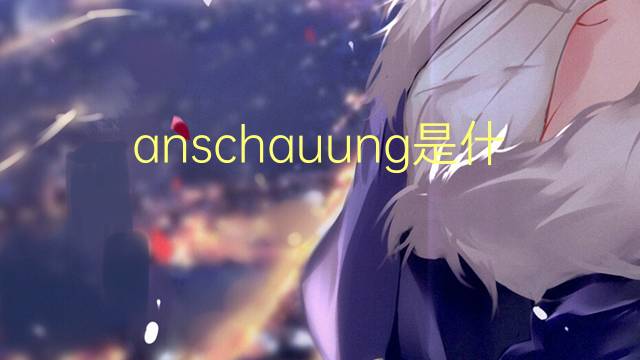 anschauung是什么意思 anschauung的中文翻译、读音、例句