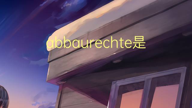 abbaurechte是什么意思 abbaurechte的中文翻译、读音、例句