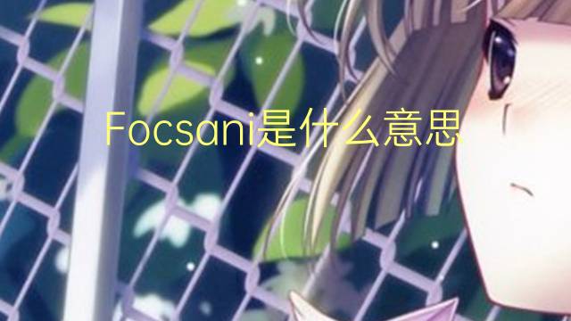 Focsani是什么意思 Focsani的读音、翻译、用法