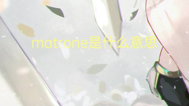 matrone是什么意思 matrone的读音、翻译、用法