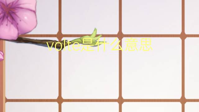 volte是什么意思 volte的读音、翻译、用法