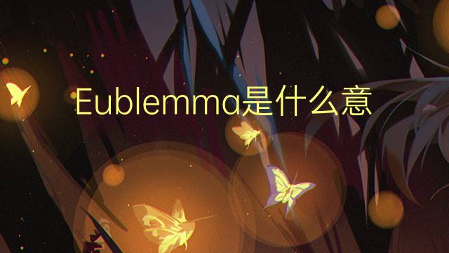 Eublemma是什么意思 Eublemma的读音、翻译、用法