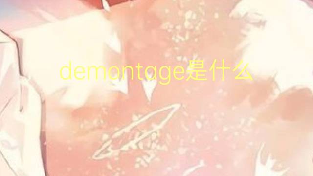 demontage是什么意思 demontage的读音、翻译、用法