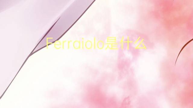 Ferraiolo是什么意思 Ferraiolo的读音、翻译、用法