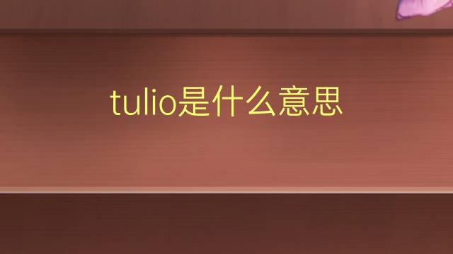 tulio是什么意思 tulio的读音、翻译、用法