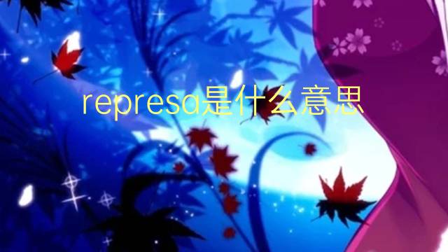 represa是什么意思 represa的读音、翻译、用法