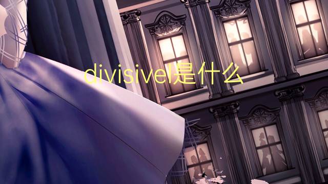 divisivel是什么意思 divisivel的读音、翻译、用法