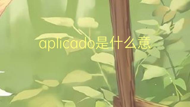 aplicado是什么意思 aplicado的读音、翻译、用法