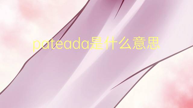 pateada是什么意思 pateada的读音、翻译、用法