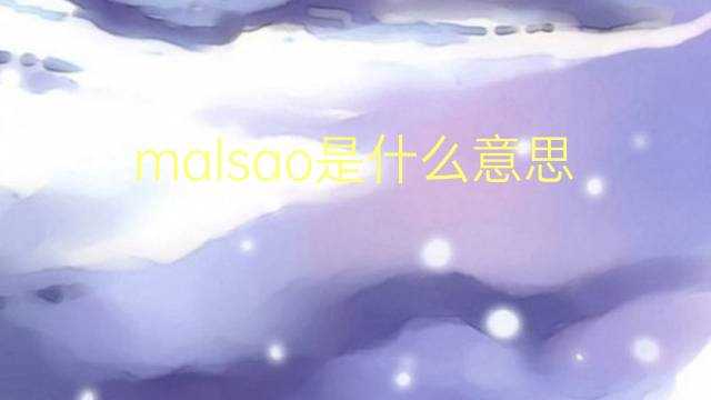 malsao是什么意思 malsao的读音、翻译、用法