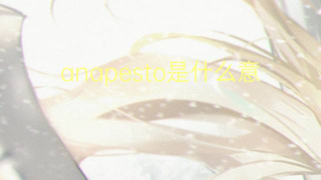 anapesto是什么意思 anapesto的读音、翻译、用法