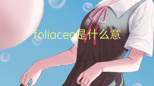 foliaceo是什么意思 foliaceo的读音、翻译、用法