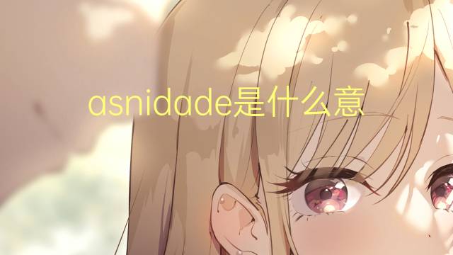 asnidade是什么意思 asnidade的读音、翻译、用法