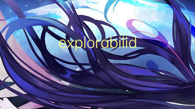 explorabilidade是什么意思 explorabilidade的读音、翻译、用法