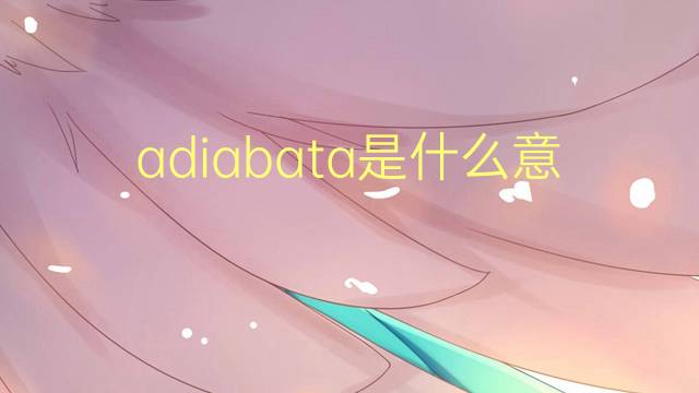 adiabata是什么意思 adiabata的读音、翻译、用法