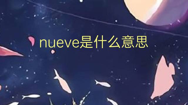 nueve是什么意思 nueve的读音、翻译、用法