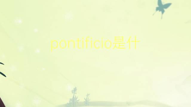 pontificio是什么意思 pontificio的读音、翻译、用法