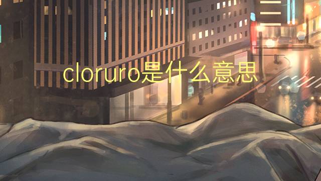 cloruro是什么意思 cloruro的读音、翻译、用法