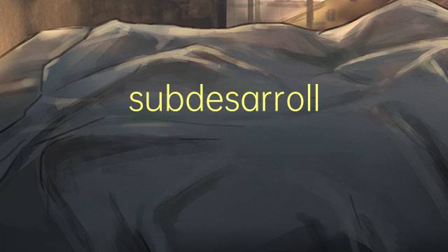 subdesarrollo是什么意思 subdesarrollo的读音、翻译、用法