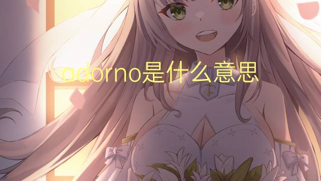 adorno是什么意思 adorno的读音、翻译、用法