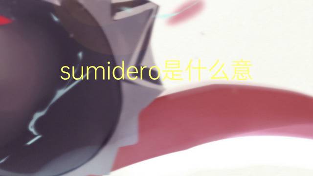 sumidero是什么意思 sumidero的读音、翻译、用法