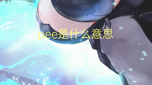 pee是什么意思 pee的中文翻译、读音、例句