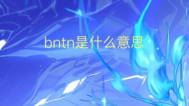 bntn是什么意思 bntn的中文翻译、读音、例句